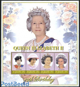 Queen Elizabeth 75th birthday 4v m/s