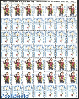 Sheet with Boys Town Christmas seals