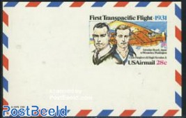 Airmail postcard first Translantic flight