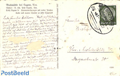 Postmark from Lagow (with railway postmark)