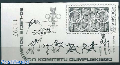 Olympic Committee s/s, blackprint with number on the left
