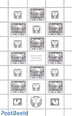 Mucha first stamp m/s